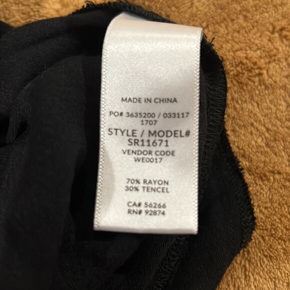 Splendid Jumpsuit Black Ruffle Fringe Button Pocket Belt Wide Leg Small - Picture 7 of 7